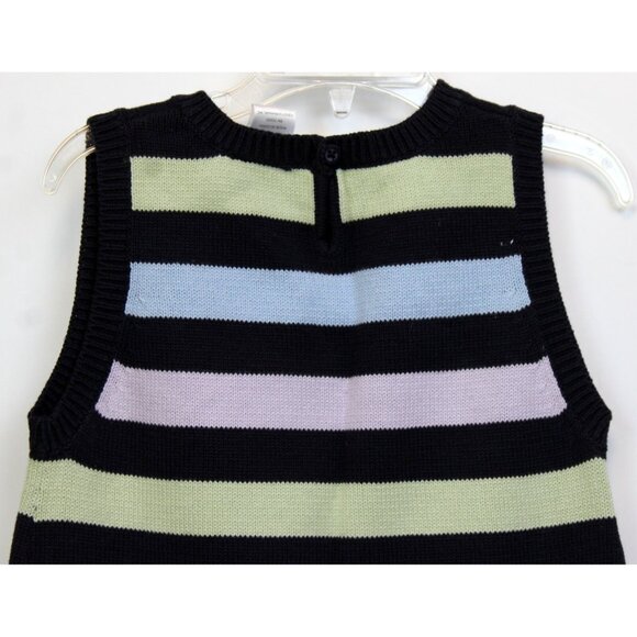 2008 Gymboree Petite Mademoiselle 6 Sweater Tank Dress Stripe Navy Pastel Paris - Picture 5 of 6